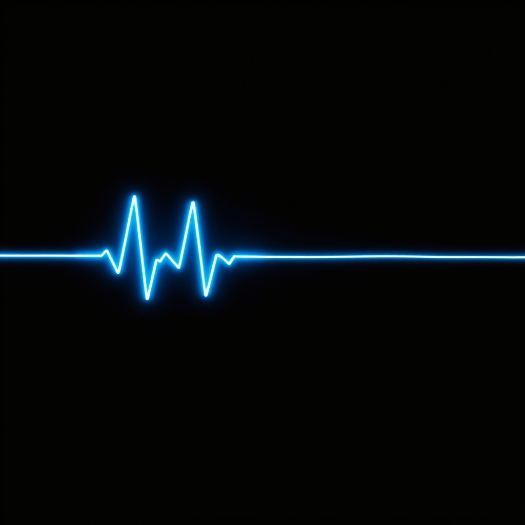 A glowing heartbeat pulse line